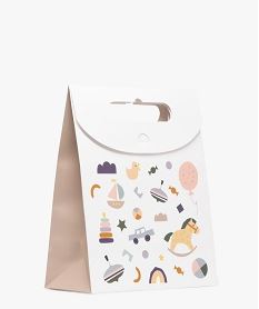 GEMO Sac cadeau en carton imprimé jouets Blanc