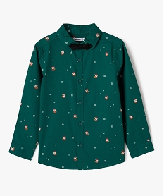 GEMO Chemise de Noël manches longues avec nœud papillon Vert