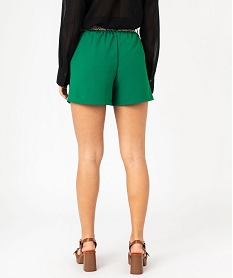 short ample a taille elastiquee avec ceinture tressee femme vert shortsF459401_3