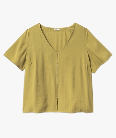 blouse manches courtes fluide a col v femme grande taille vert chemisiers et blousesF459601_4