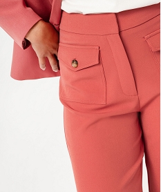 pantalon de tailleur large et fluide a grandes poches femme rose pantalonsF491601_2