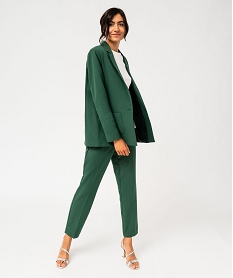 veste blazer coupe droite fermeture un bouton femme vert vestesF493101_4