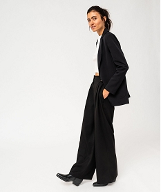 GEMO Pantalon large à pinces femme Noir