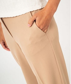 pantalon de tailleur droit en maille souple femme bleuF498401_3