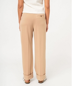 pantalon de tailleur droit en maille souple femme bleuF498401_4