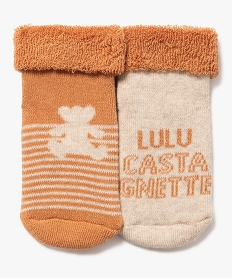 GEMO Chaussettes en maille bouclette douillette imprimée bébé (lot de 2) - LuluCastagnette marron standard