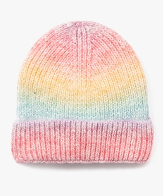 GEMO Bonnet multicolore avec touches pailletées fille Rose