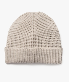 GEMO Bonnet à revers doublé polaire homme beige chine