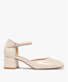 GEMO Escarpins vernis avec bride cheville femme beige standard