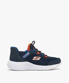 GEMO Baskets garçon souples faciles à enfiler Slip ins Bounder - Skechers Bleu