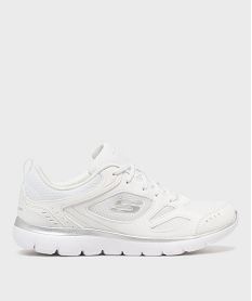 GEMO Baskets basses running en mesh avec semelle à mémoire de forme femme - Skechers Blanc