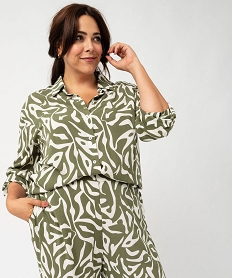 chemise imprimee femme grande taille vert chemisiers et blousesF660201_1