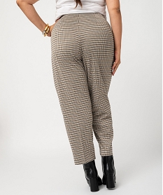 pantalon 78eme a motif pied-de-poule femme grande taille beige pantalons 78emeF672801_3