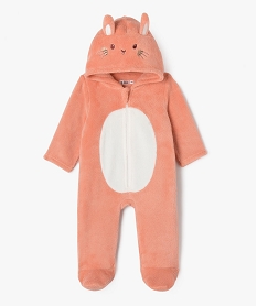 GEMO Surpyjama à capuche en maille peluche motif lapin bébé Rose