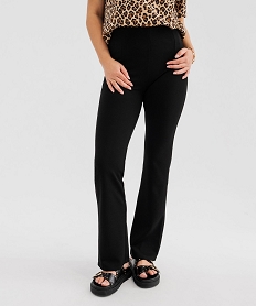 GEMO Pantalon droit ajusté en stretch à ceinture élastique femme noir standard