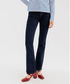 GEMO Jean Slim Bootcut taille haute femme Bleu