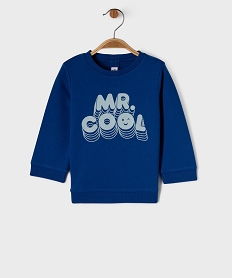 GEMO Sweat léger à message bébé garçon Bleu