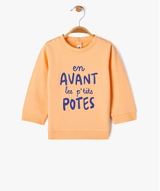 GEMO Sweat léger à message bébé garçon orange standard
