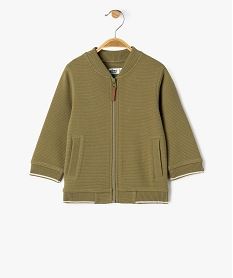 GEMO Sweat zippé effet rayé bébé garçon kaki standard