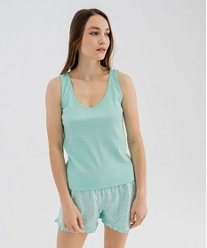 GEMO Débardeur lingerie en maille côtelée femme Bleu