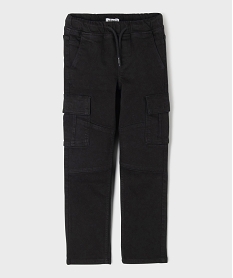GEMO Pantalon cargo 6 poches garçon noir standard