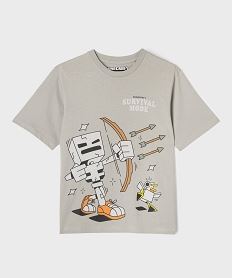 GEMO Tee-shirt Minecraft mode survie garçon gris standard