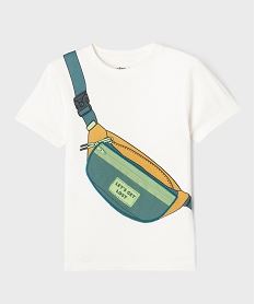 GEMO Tee-shirt garçon à poche trompe-loeil Beige