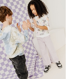 GEMO Sweat à capuche avec encolure large fille blanc chine
