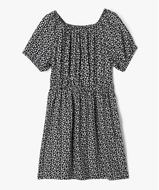 GEMO Robe courte et fleurie à manches ballons fille noir standard