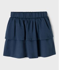 GEMO Jupe en maille à volant et taille élastique fille Bleu