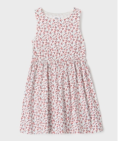 GEMO Robe sans manches à motifs fleuris fille Blanc