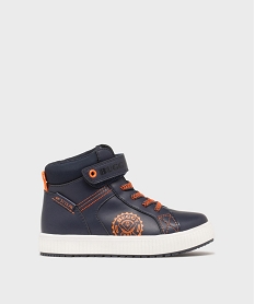 GEMO Boots look sport avec lacets élastiques et scratch garçon - Buggy Shoes Bleu