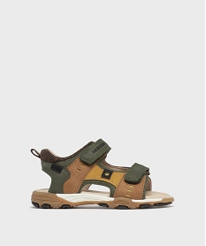 GEMO Sandales sportswear à double scratch garçon - Gepy kaki standard