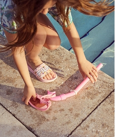 GEMO Sandales de piscine à motifs fleuris fille - Fila Rose