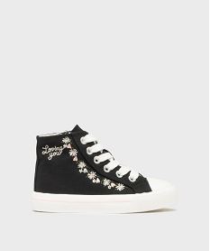 GEMO Baskets montantes avec motifs brodés fille - Lovely Wings noir standard
