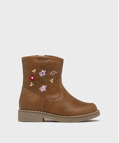 GEMO Boots avec motifs fleuris brodés fille - Lovely Wings marron standard