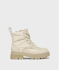 GEMO Boots bimatières à semelle crantée fille Beige