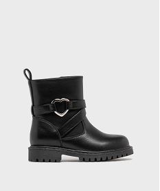 GEMO Boots motardes à semelle crantée et zip fille noir standard