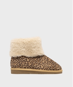 GEMO Boots fourrées à motif léopard fille Brun