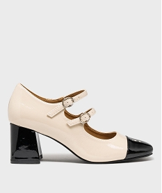 GEMO Escarpins à bout carré et talon haut femme - Follow Me beige standard