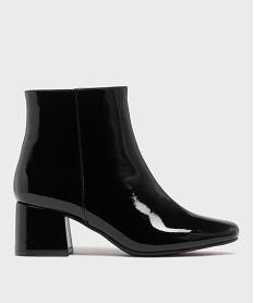 GEMO Boots à talon vernis femme noir standard
