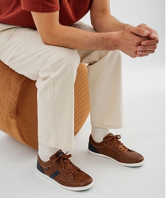 GEMO Baskets de ville avec empiècements contrastants homme - Urban Steps Brun