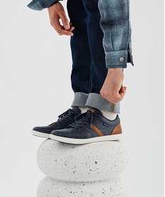 GEMO Baskets de ville avec empiècements contrastants homme - Urban Steps Bleu