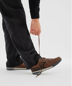 GEMO Baskets de ville bicolore à lacets homme - Urban Steps Brun