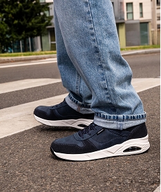 GEMO Baskets multi-matières avec semelle à bulle homme - 5 Miles Bleu