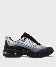 GEMO Baskets basses à semelle bulle dair translucide homme noir chine