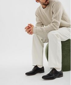 GEMO Derbies bicolores à détails texturés homme noir standard