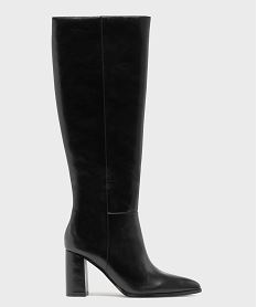 GEMO Bottes à haut talon et bout pointu femme noir standard