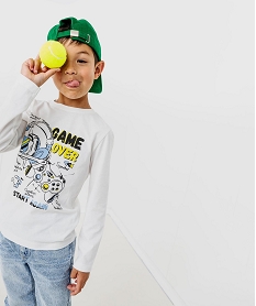 GEMO Tee-shirt manches longues avec motif sur l’avant garçon blanc standard
