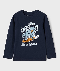 GEMO Tee-shirt manches longues avec motif sur l’avant garçon Bleu